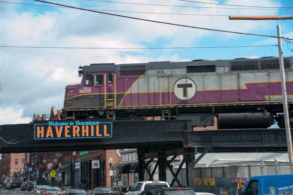 MBTA 1051 backing out of the station